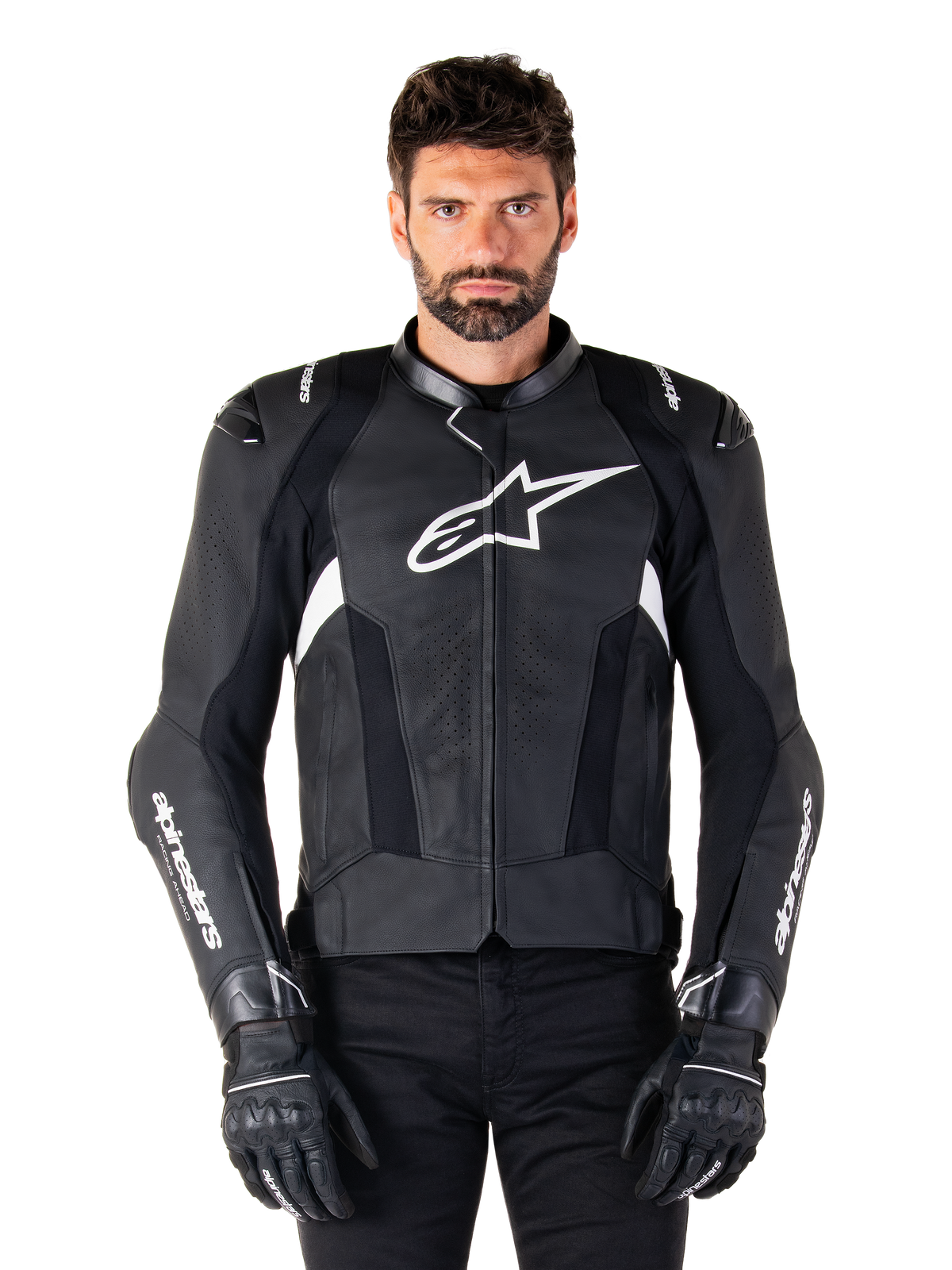 Alpinestars Missile V3 Leather Jacket - Black/White