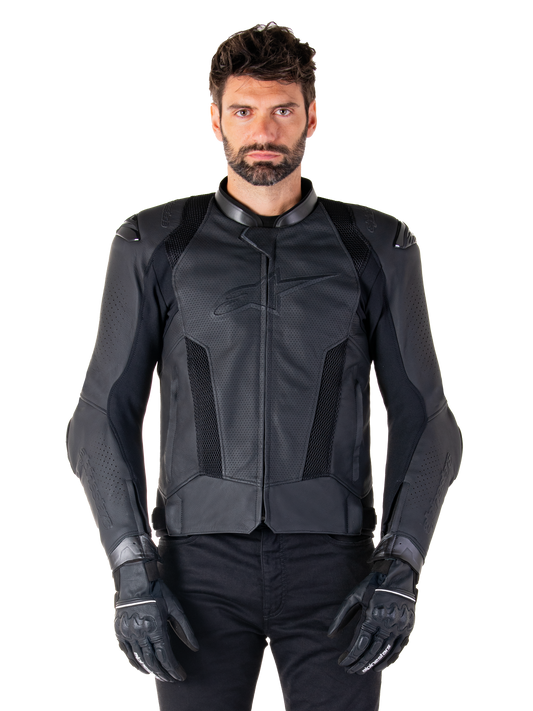 Alpinestars Missile V3 Airflow Leather Jacket - Black/Black