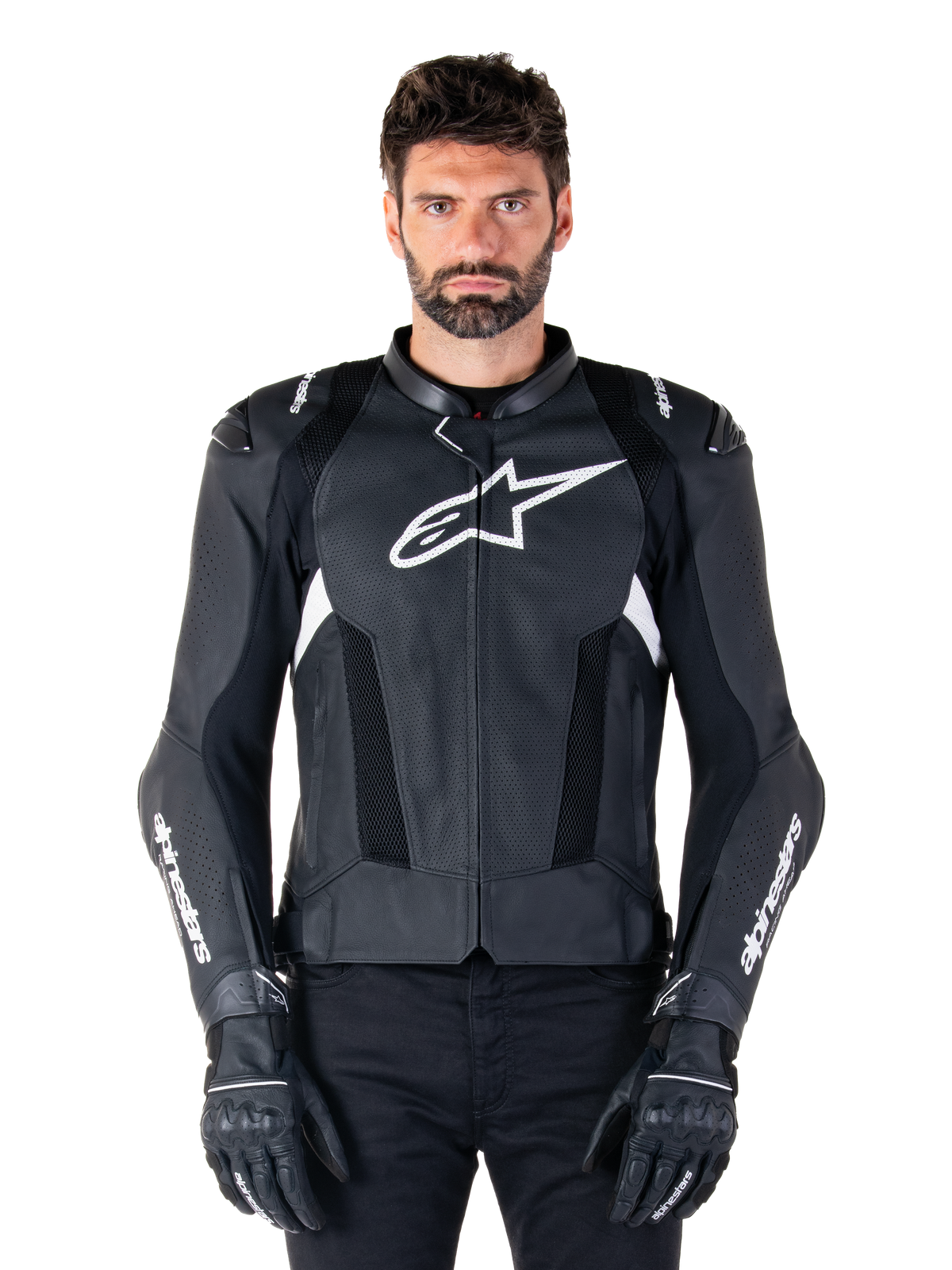 Alpinestars Missile V3 Airflow Leather Jacket - Black/White