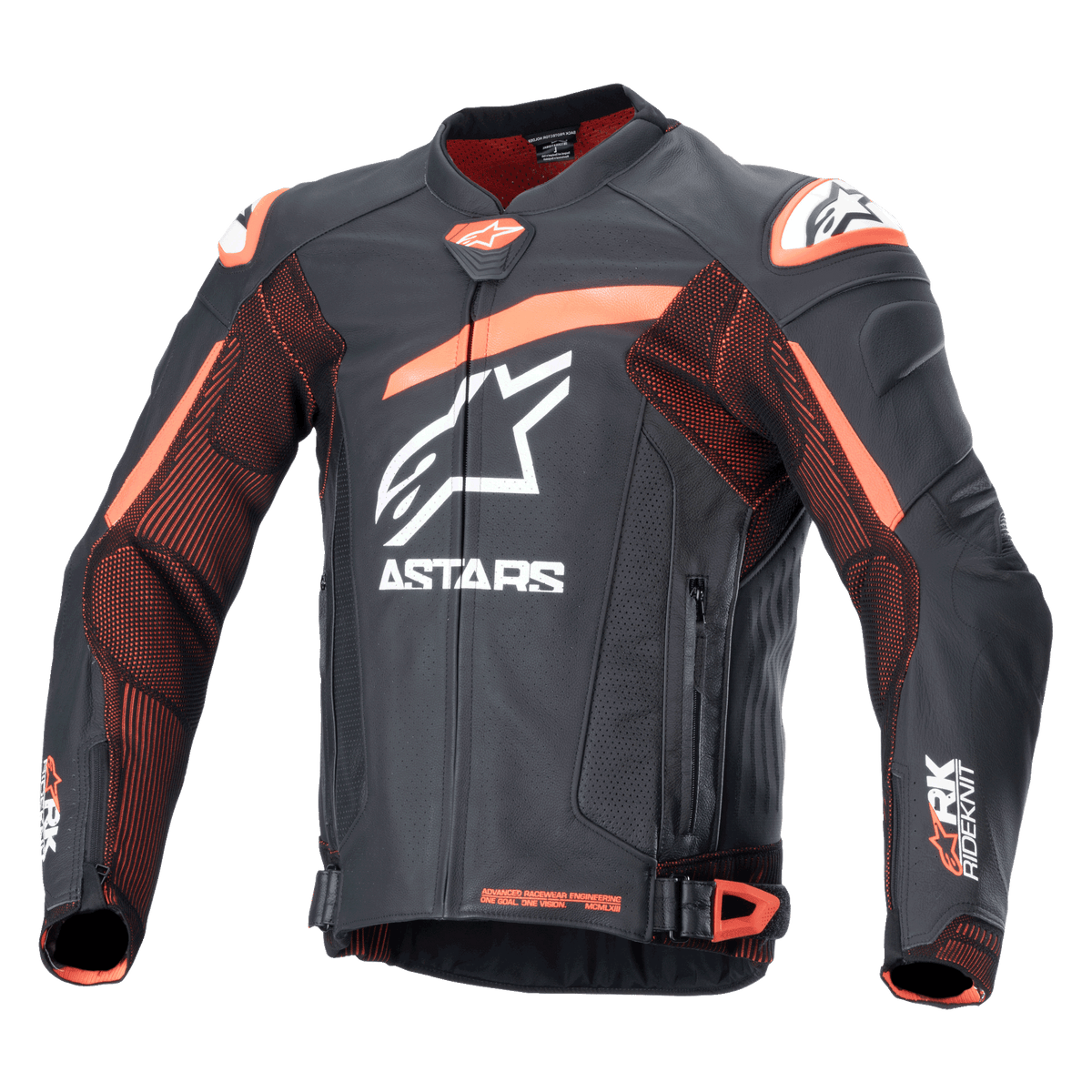 Alpinestars GP Plus R V4 Rideknit Leather Jacket - Black/Red Fluo/White
