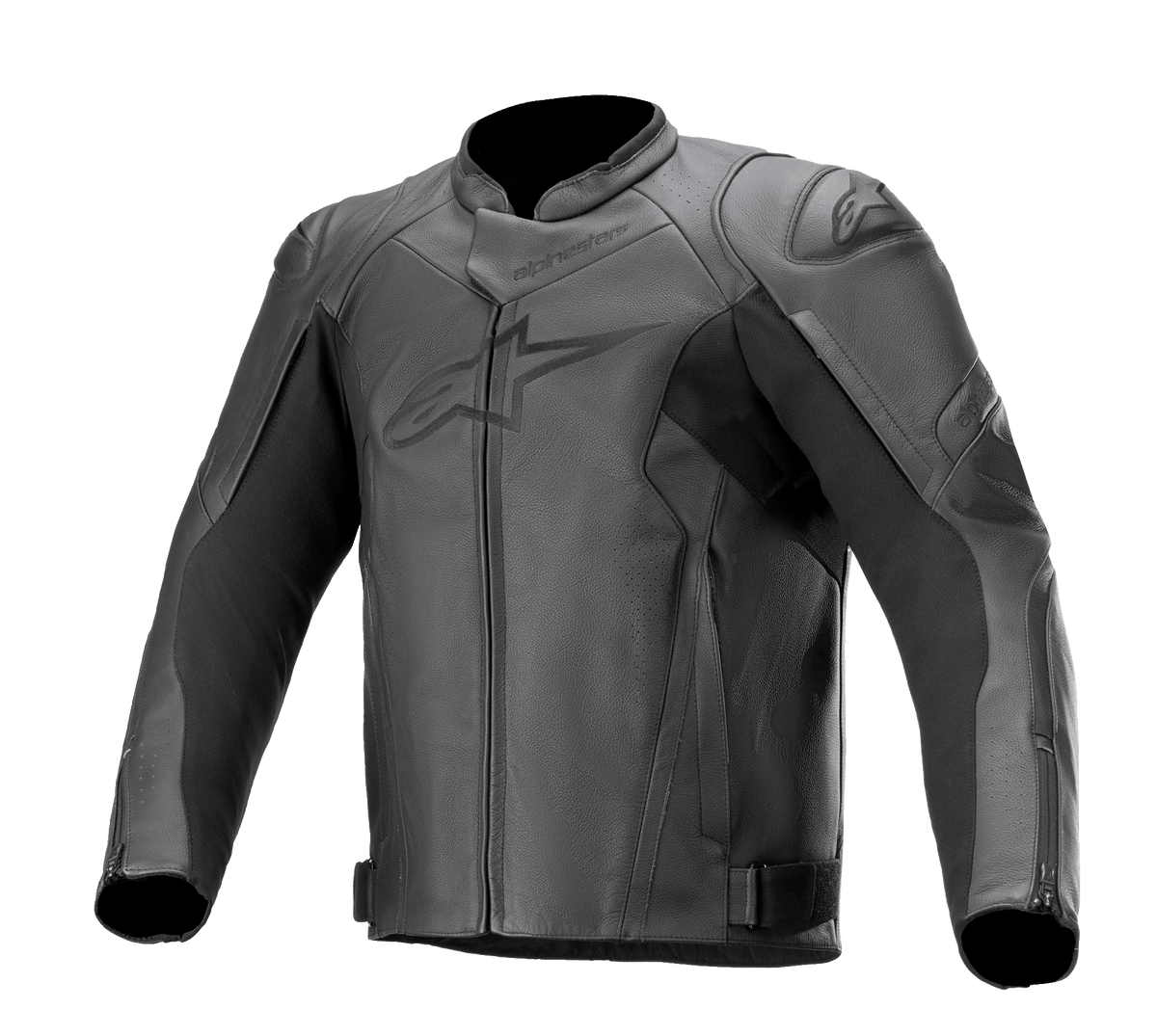 Alpinestars Faster V2 Leather Jacket - Black/Black