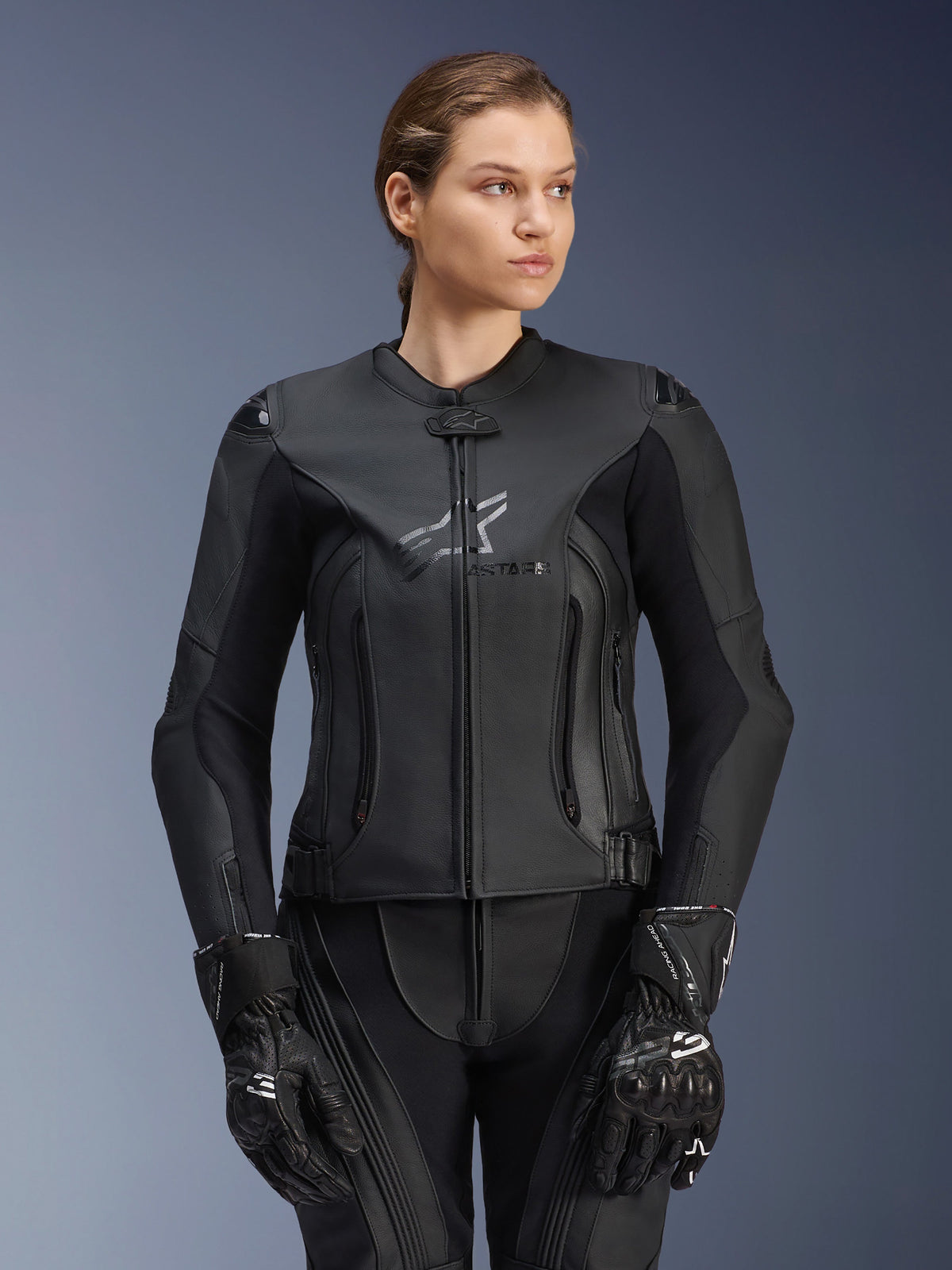 Alpinestars Womens Stella GP Plus V4 Leather Jacket - Black/Black