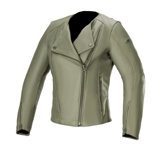 Alpinestars Womens Alice Leather Jacket - Military Green
