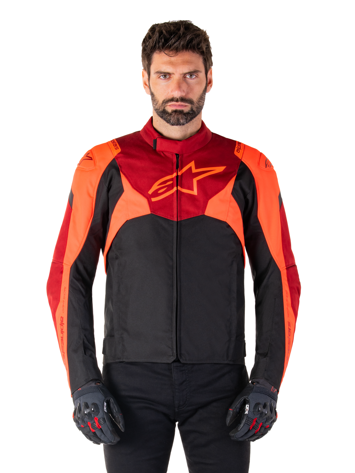 Alpinestars T-Jaws V4 Waterproof Jacket - Black/Red Fluo/Dark Red
