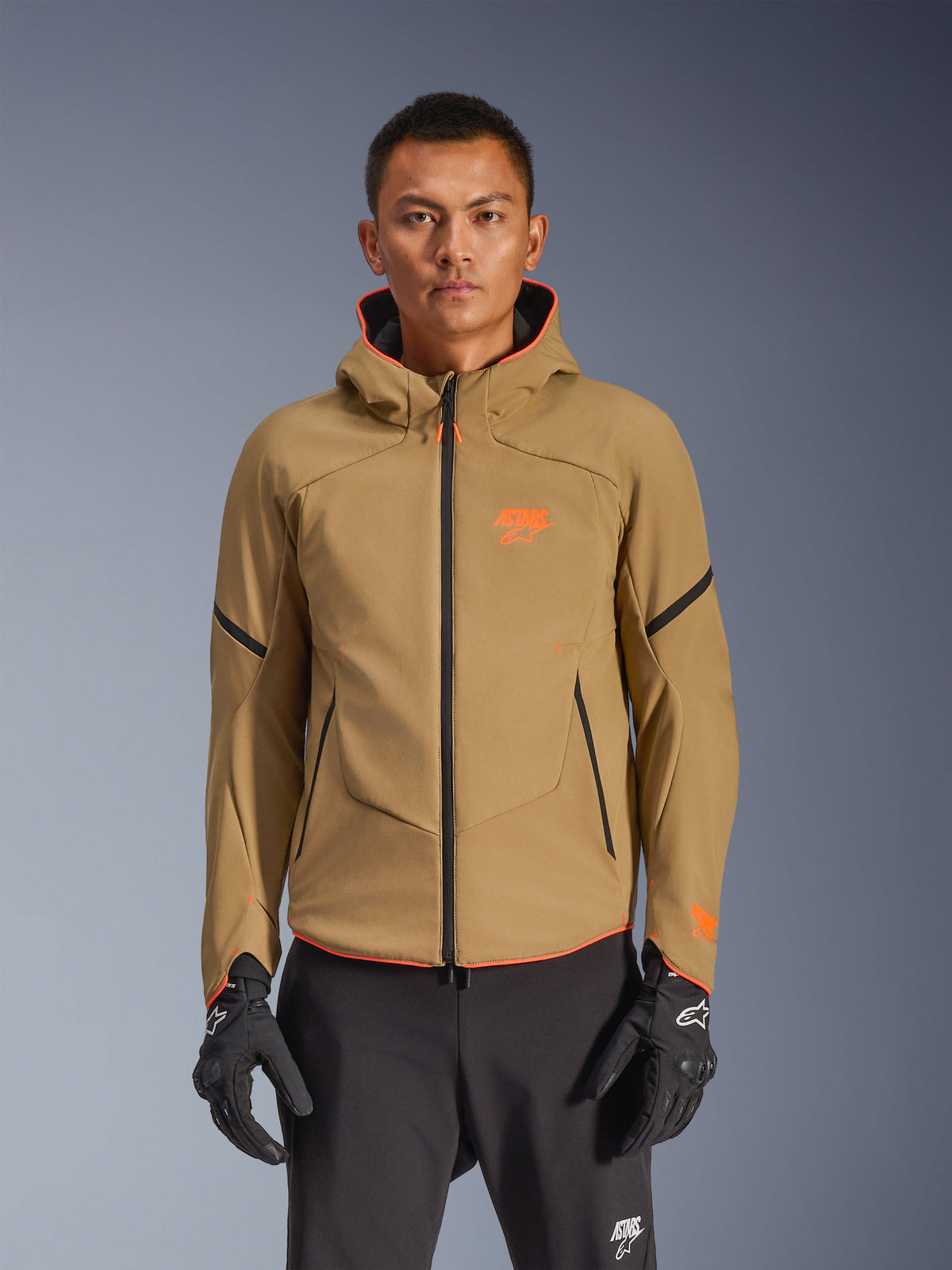 Alpinestars Aeroshell WP Jacket - Dark Khaki/Black/Orange Fluo