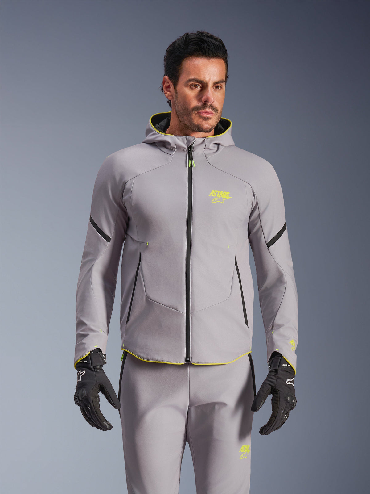 Alpinestars Aeroshell WP Jacket - Mid Gray/Yellow Fluo
