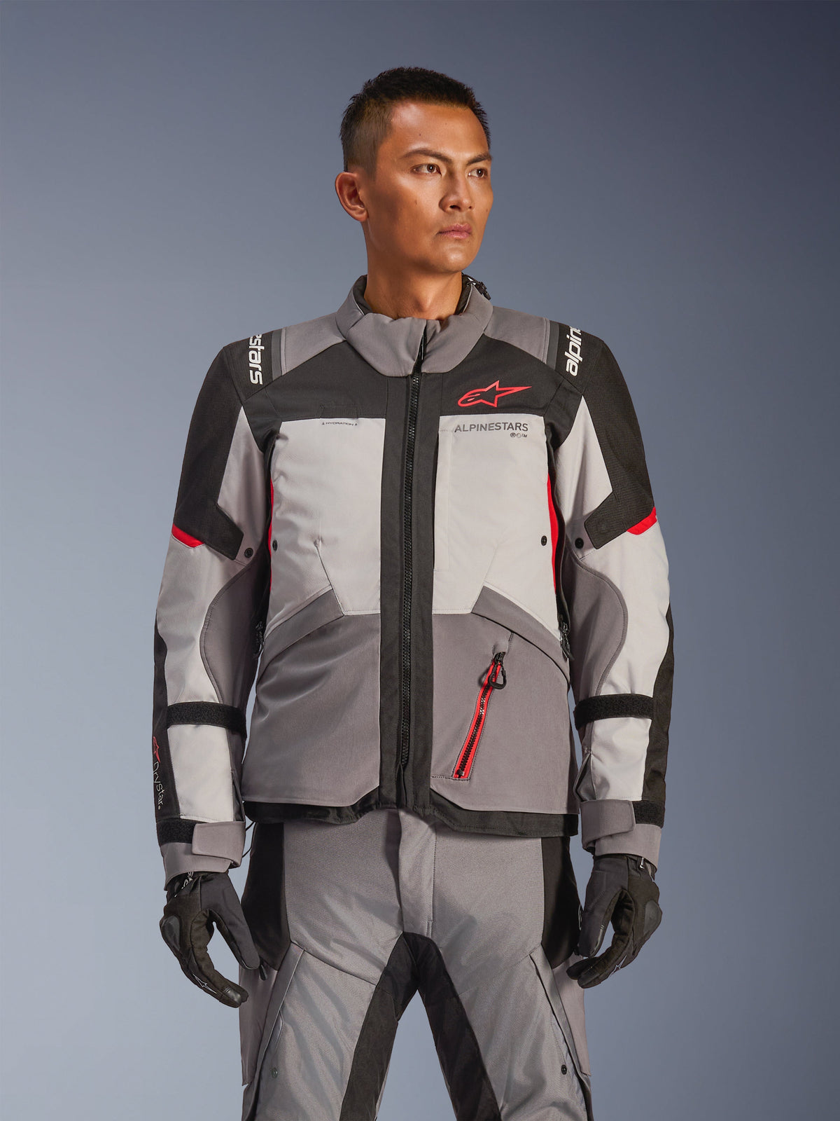 Alpinestars Andes V4 Drystar Jacket - Dark Gray/Ice Gray/Black/Bright Red