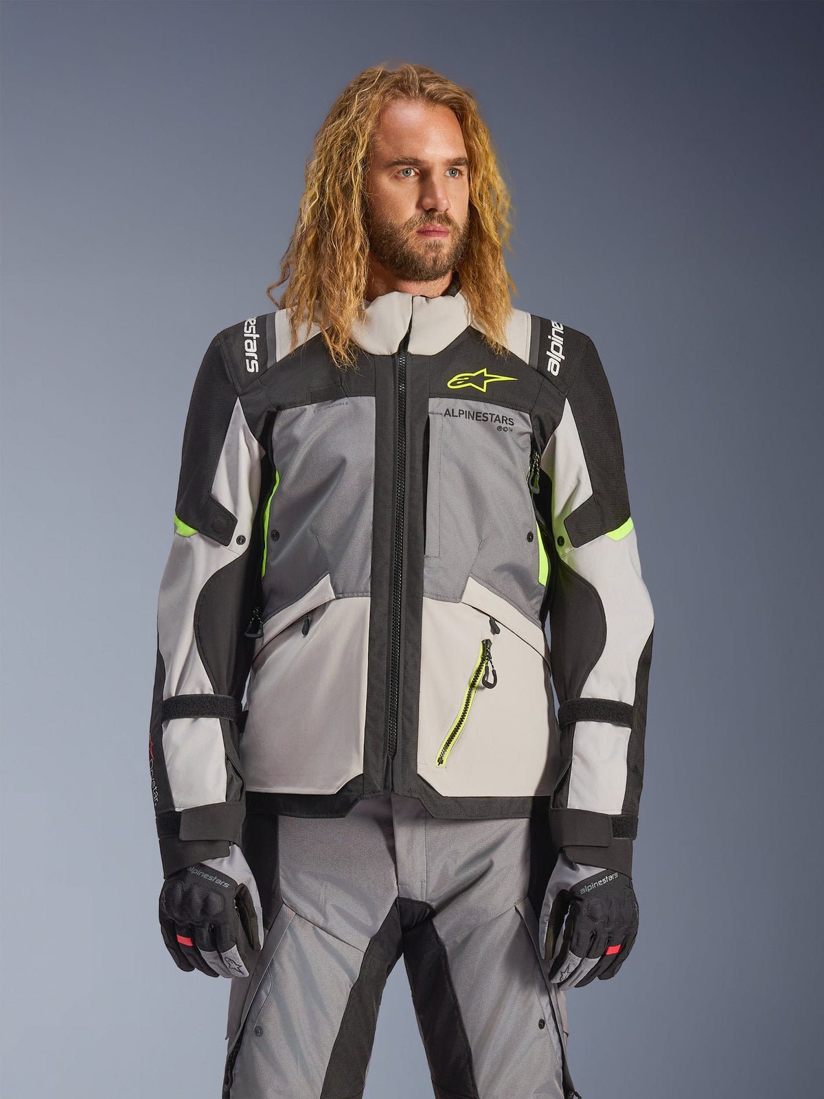 Alpinestars Andes V4 Drystar Jacket - Dark Gray/Ice Gray/Black/Yellow Fluo