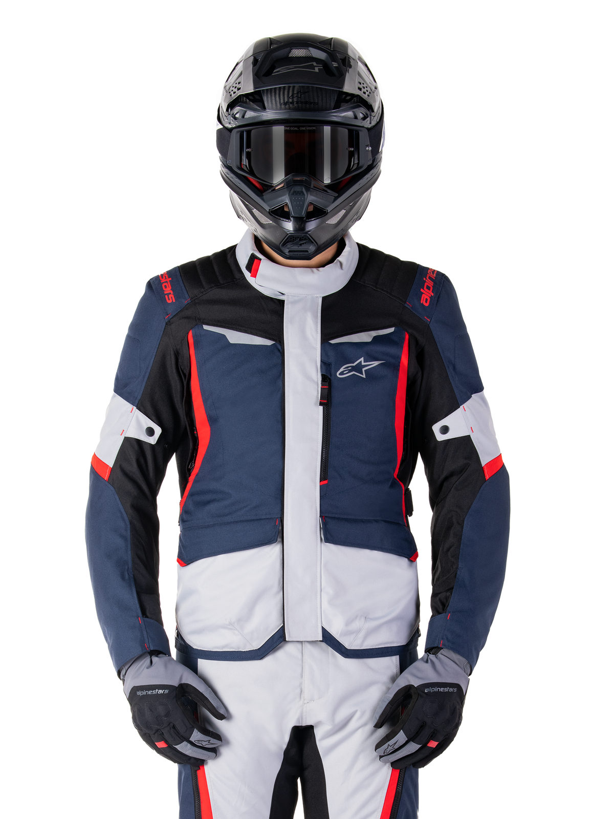 Alpinestars ST-1 Waterproof Jacket - Dark Blue/Black/Bright Red