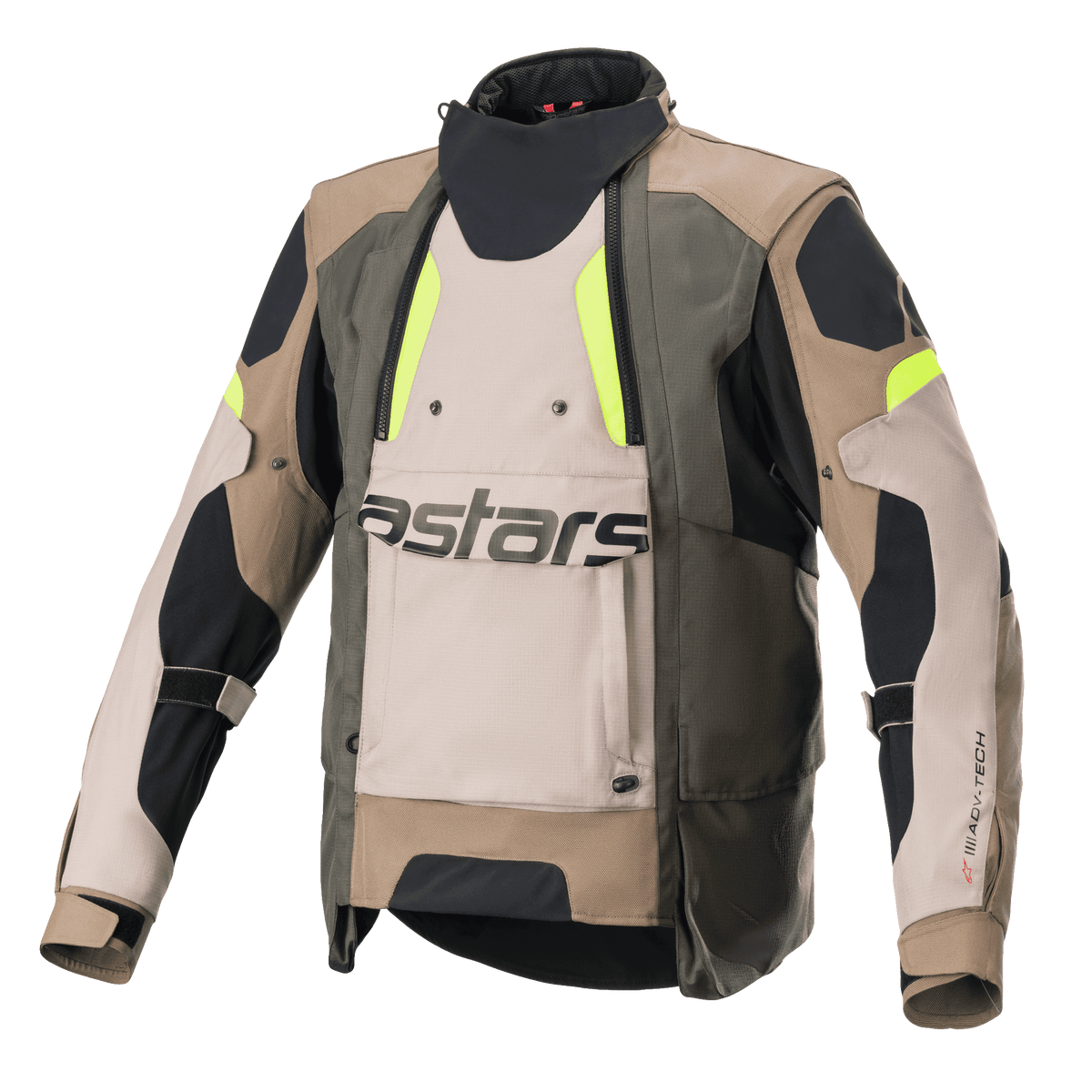 Alpinestars Halo Drystar Jacket - Dark Khaki/Sand Yellow Fluo