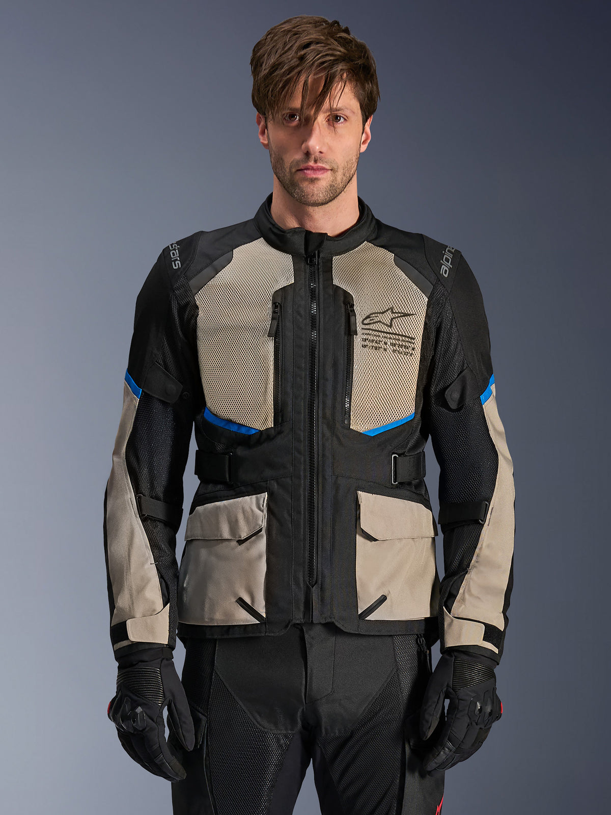 Alpinestars Andes Air Drystar Jacket - Black/Laurel Gray/Bright Blue