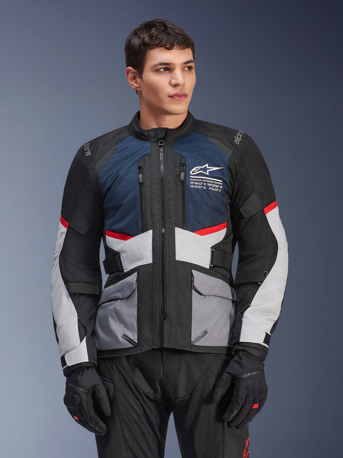 Alpinestars Andes Air Drystar Jacket - Deep Blue/Black/Ice Gray
