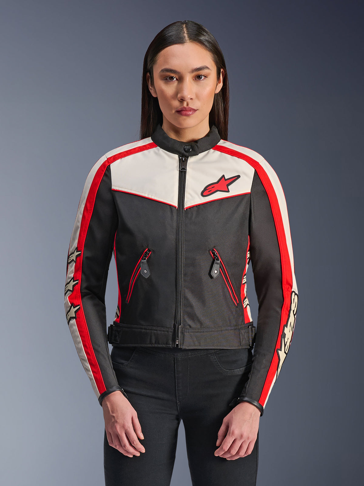 Alpinestars Womens Stella T-Dyno Wr Jacket - Black/Ecru/Bright Red