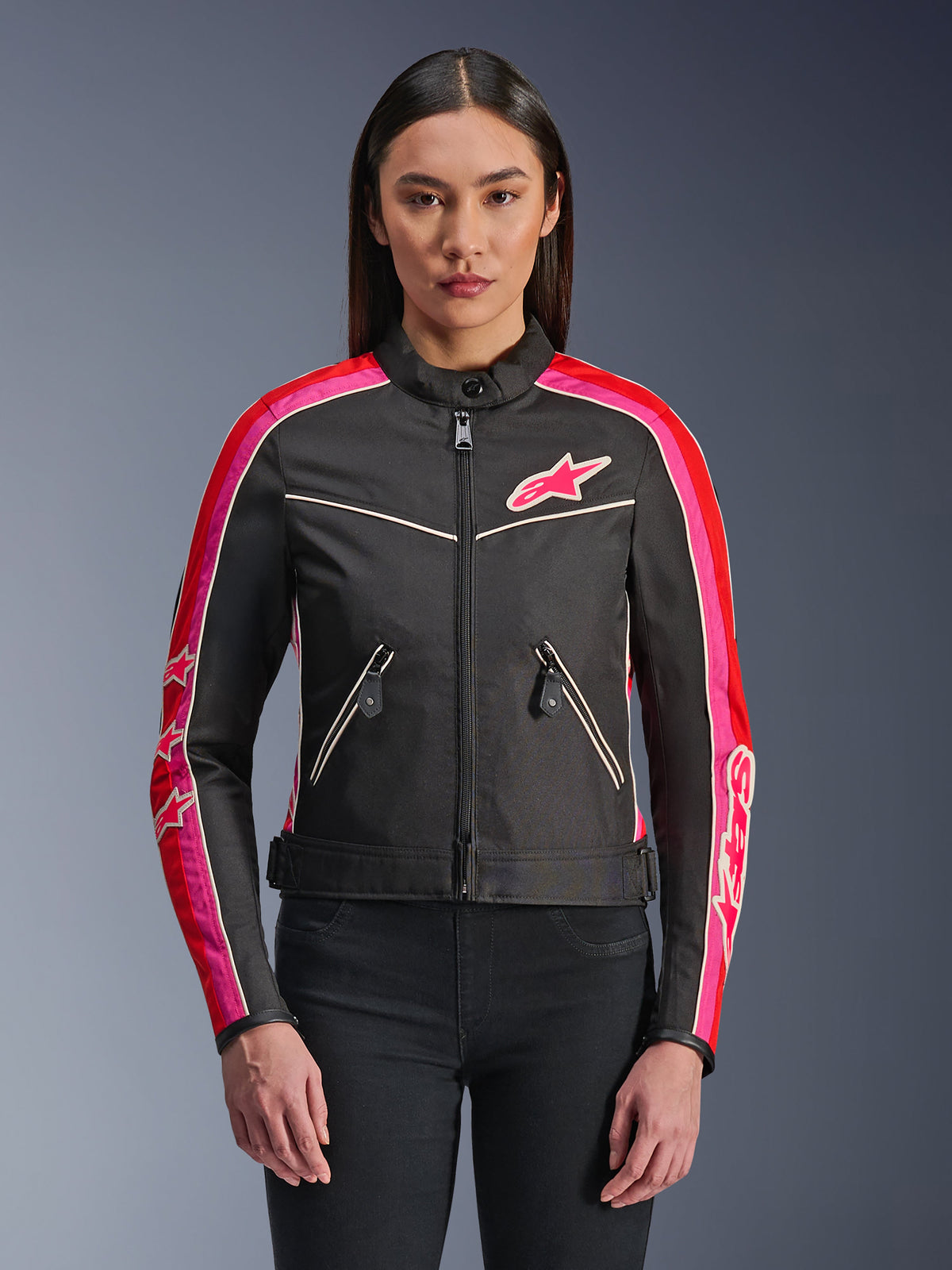 Alpinestars Womens Stella T-Dyno Wr Jacket - Black/Bright Red/Fuchsia