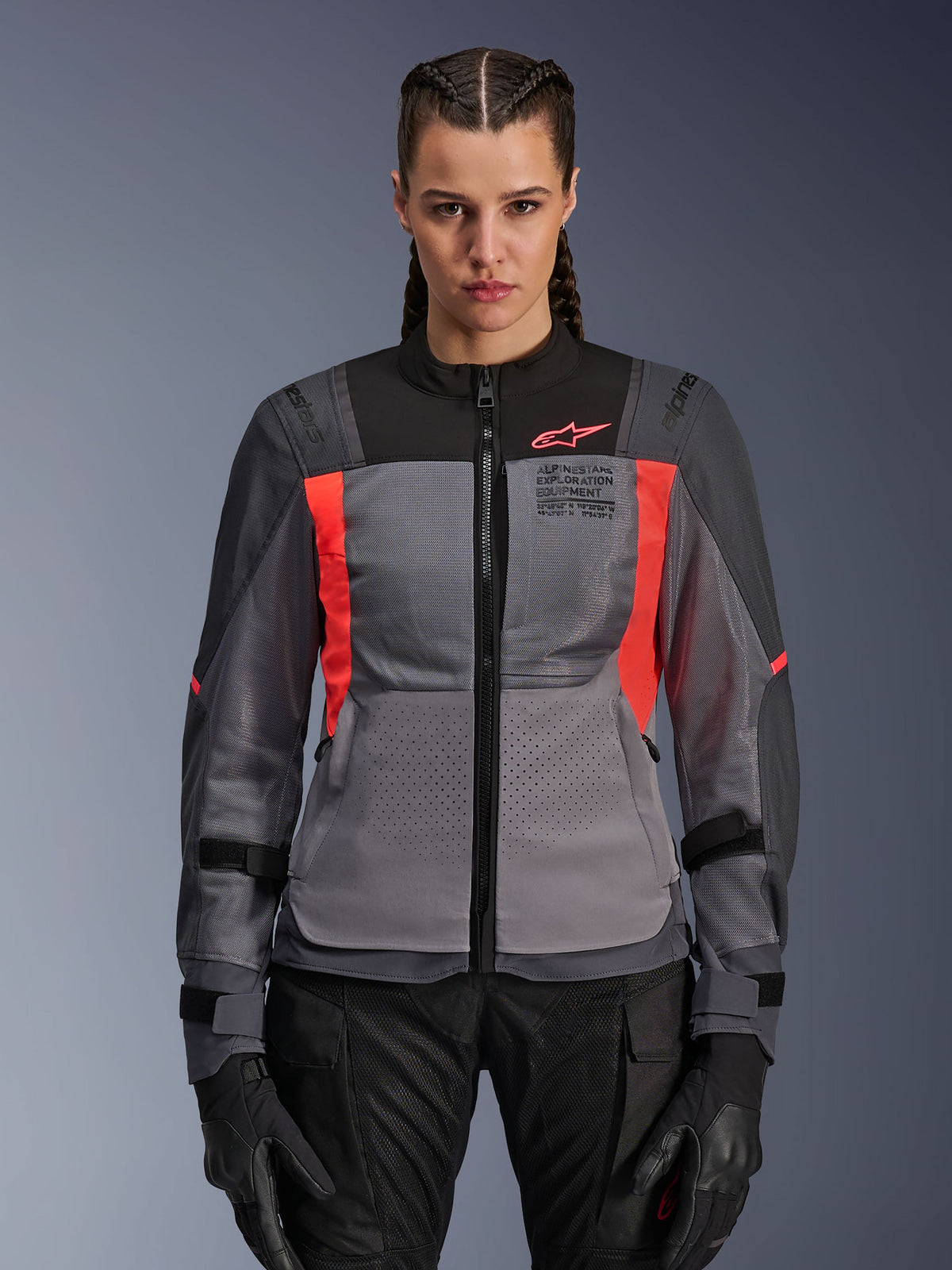 Alpinestars Womens Stella St-2 Air Jacket - Deep Gray/Dark Gray/Fluo Coral