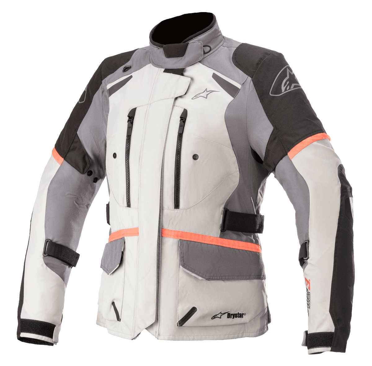 Alpinestars Womens Stella Andes V3 Drystar Jacket - Ice Gray/Dark Gray/Black/Coral