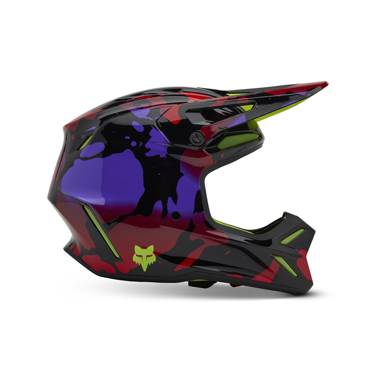 Fox Racing V3 Throttle Helmet - Flo Yellow