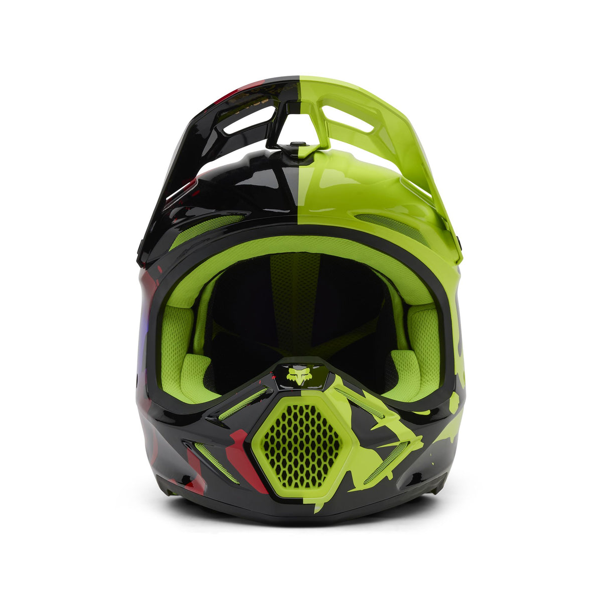 Fox Racing V3 Throttle Helmet - Flo Yellow