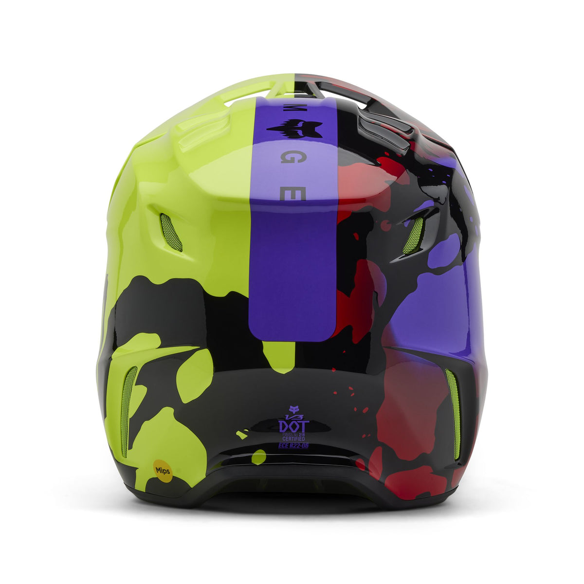 Fox Racing V3 Throttle Helmet - Flo Yellow