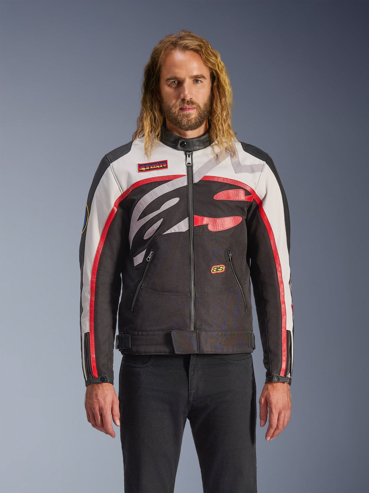 Alpinestars Axton Jacket - Black/Off White/Bright Red