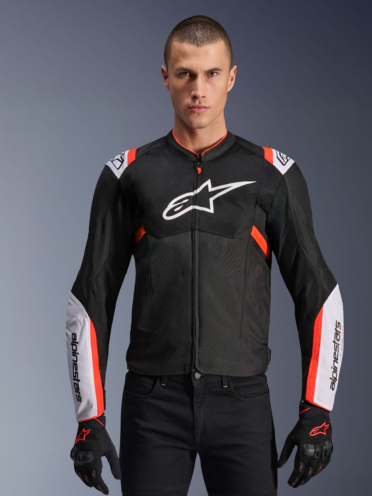 Alpinestars T-Sps Air V2 Jacket - Black/White/Red Fluo