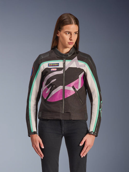 Alpinestars Idles Womens Jacket - Black/Off White/Purple