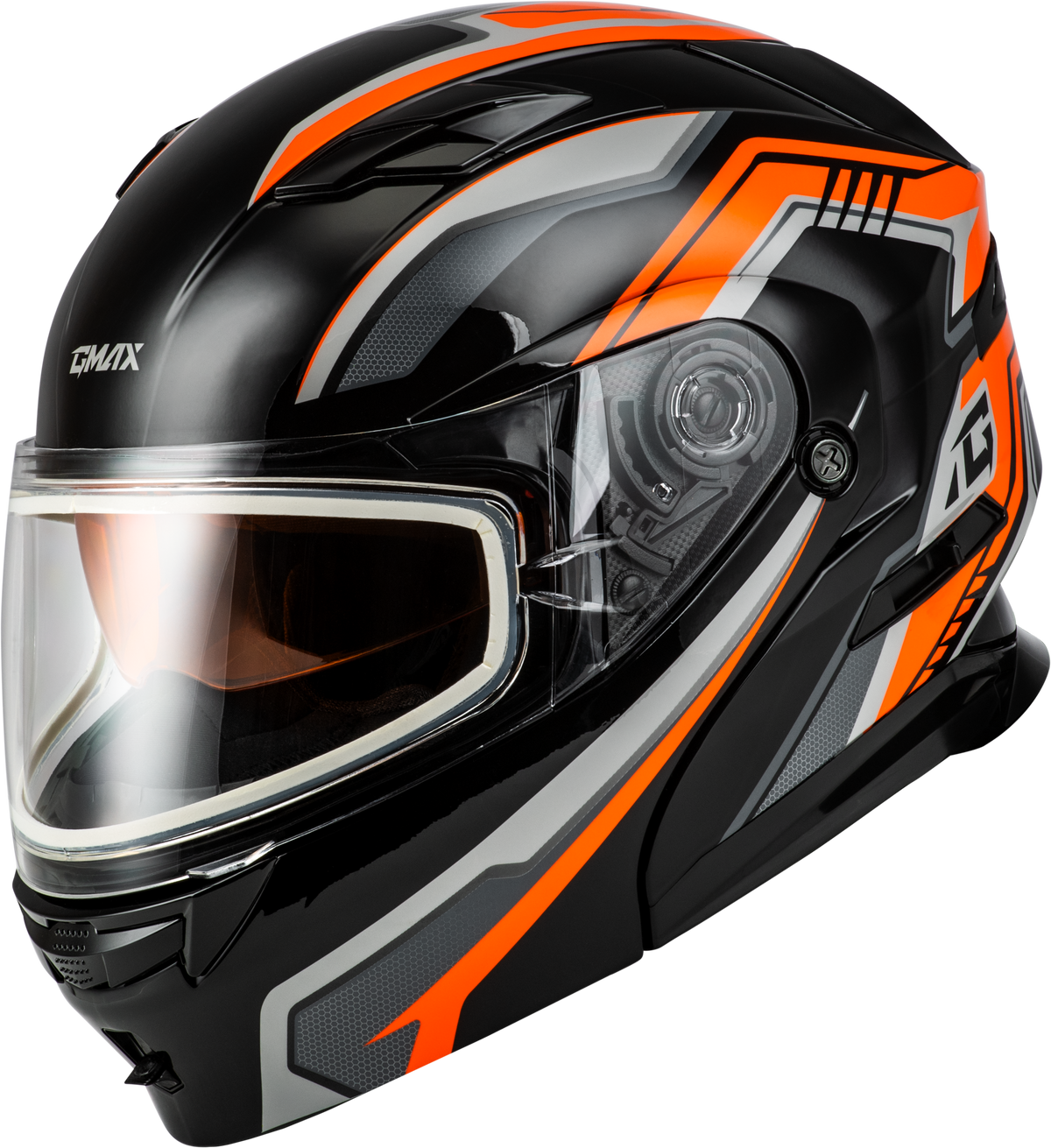 GMAX MD-01S Transistor Snow Helmet Orange/Black