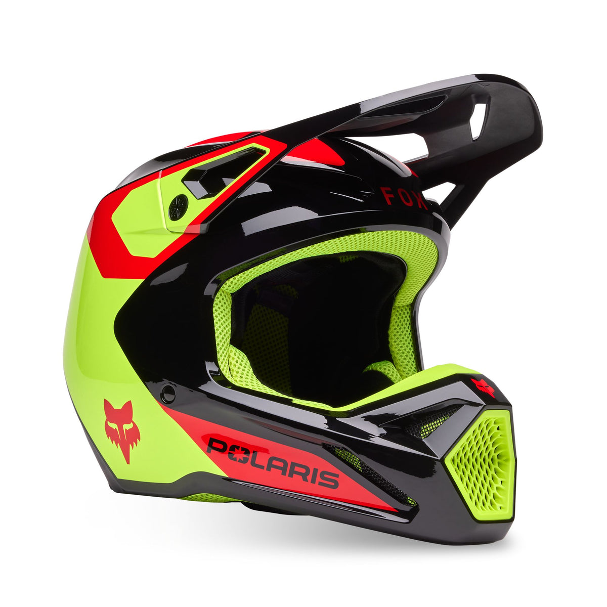 Fox Racing V1 Polaris Helmet - Flo Yellow