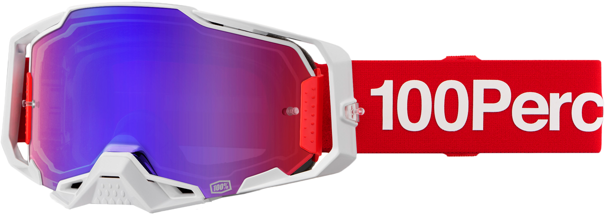 100% Armega Goggles CLOSEOUT Corbin / Red/Blue Mirror Lens