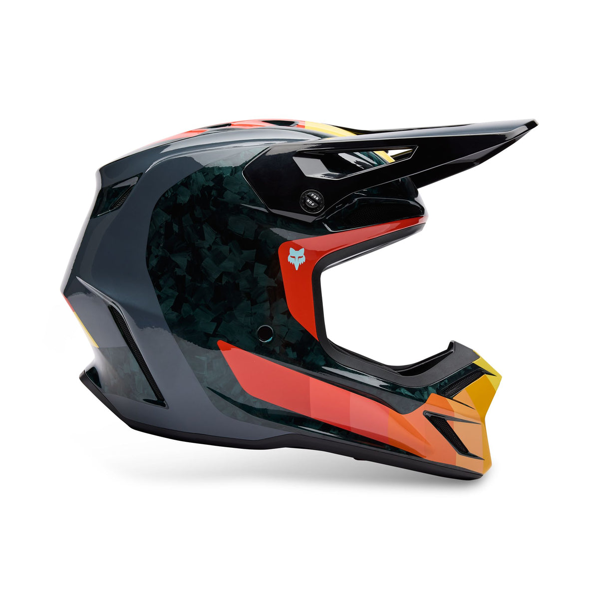 Fox Racing V3 Rs Grid Helmet - Black/Orange