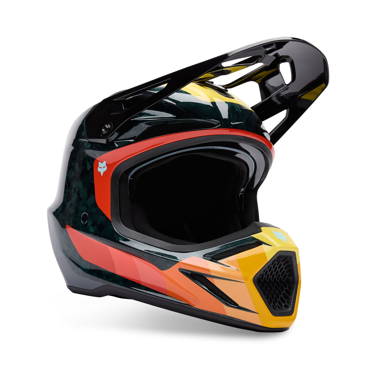 Fox Racing V3 Rs Grid Helmet - Black/Orange