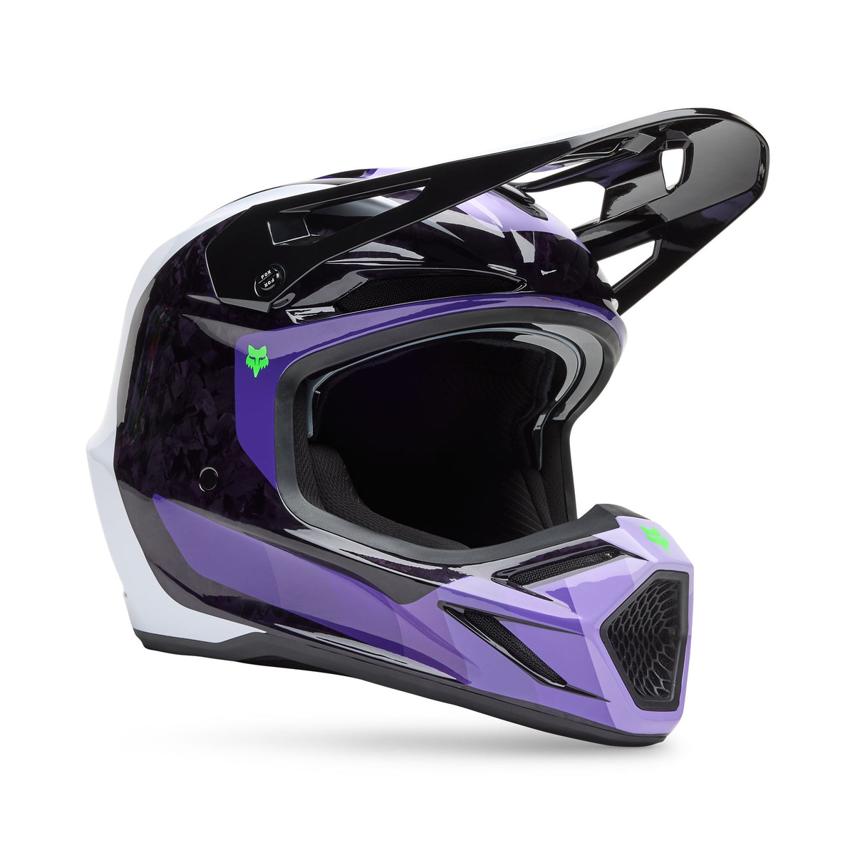 Fox Racing V3 Rs Grid Helmet - Black/Purple