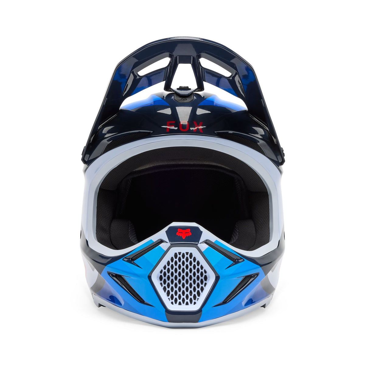 Fox Racing V3 Fade Helmet - White/Blue