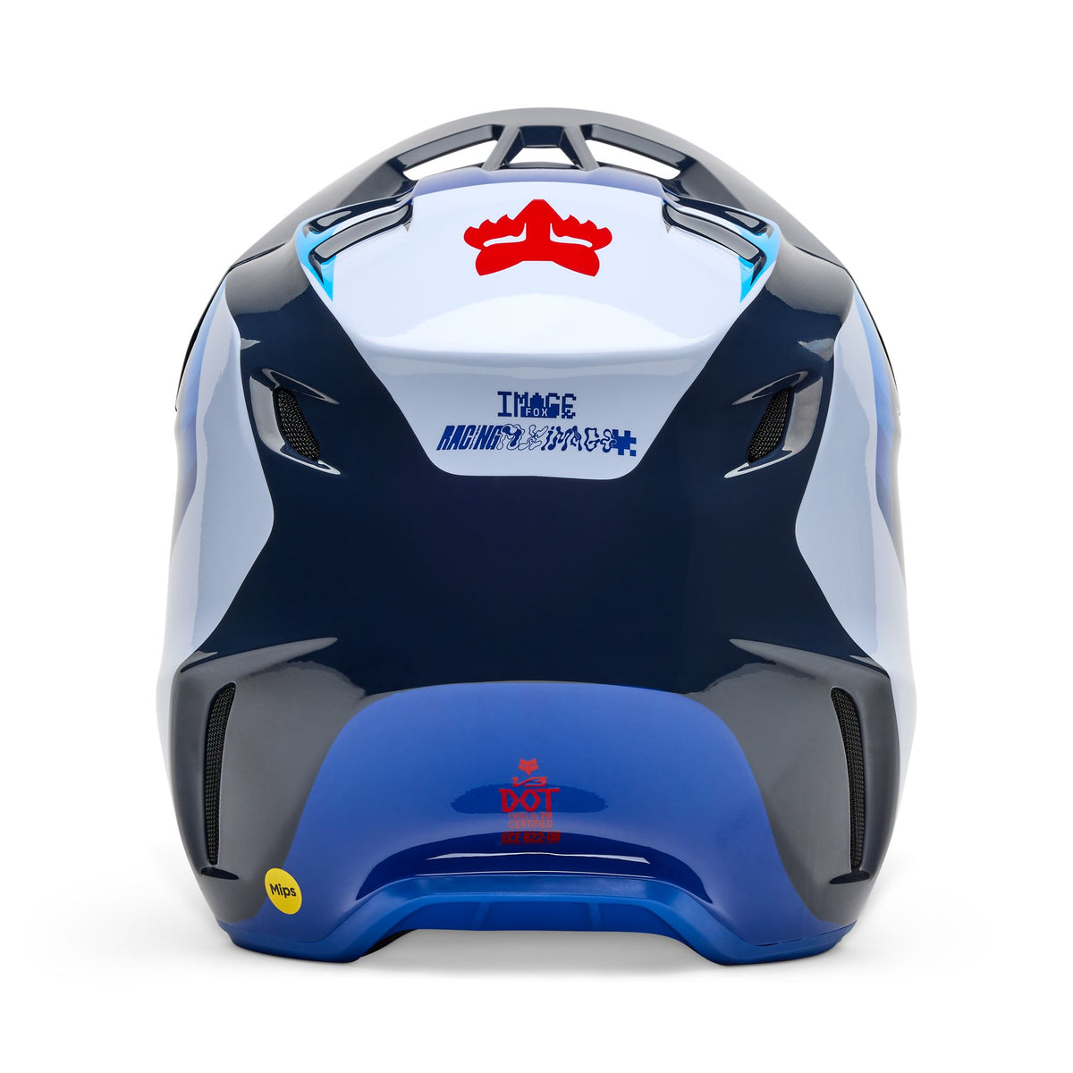 Fox Racing V3 Fade Helmet - White/Blue