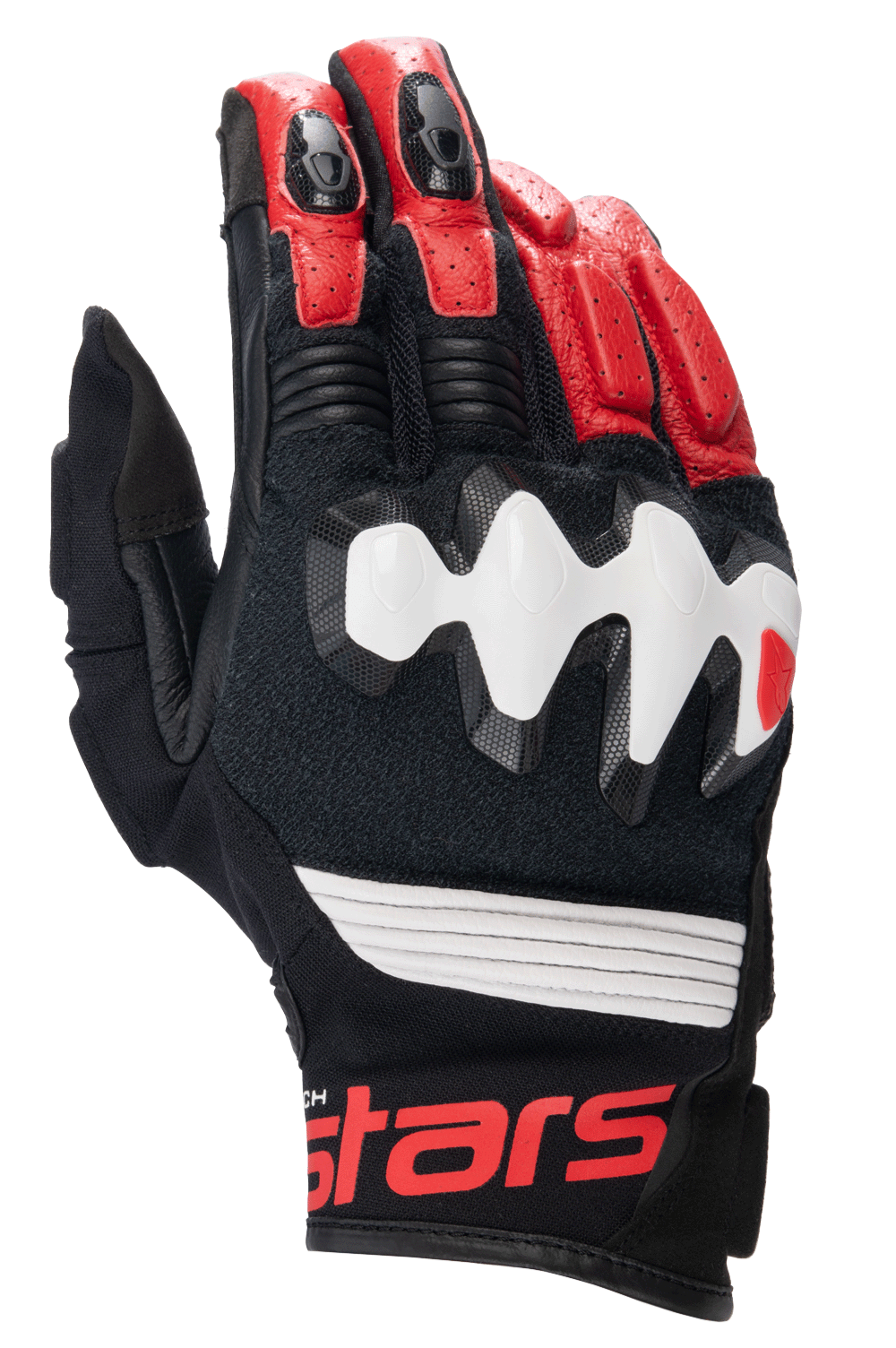 Alpinestars Halo Leather Gloves - Black/White/Bright Red