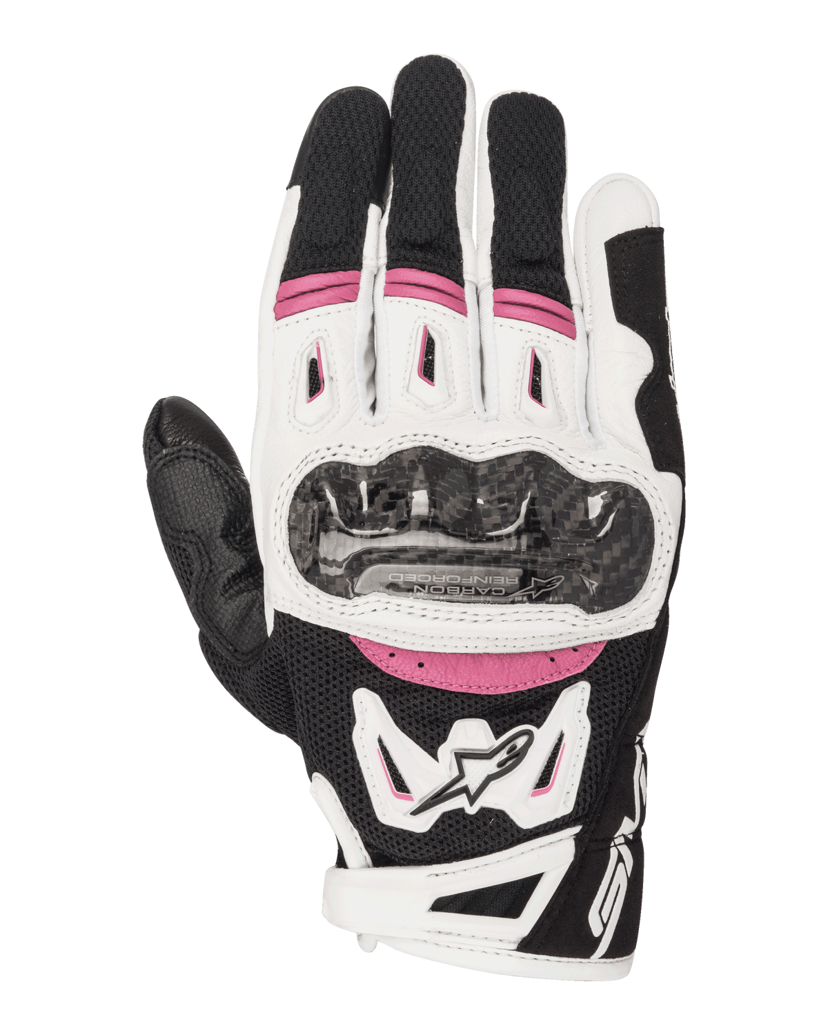 Alpinestars Womens Stella SMX-2 Air Carbon V2 Gloves - Black/White/Fuchsia