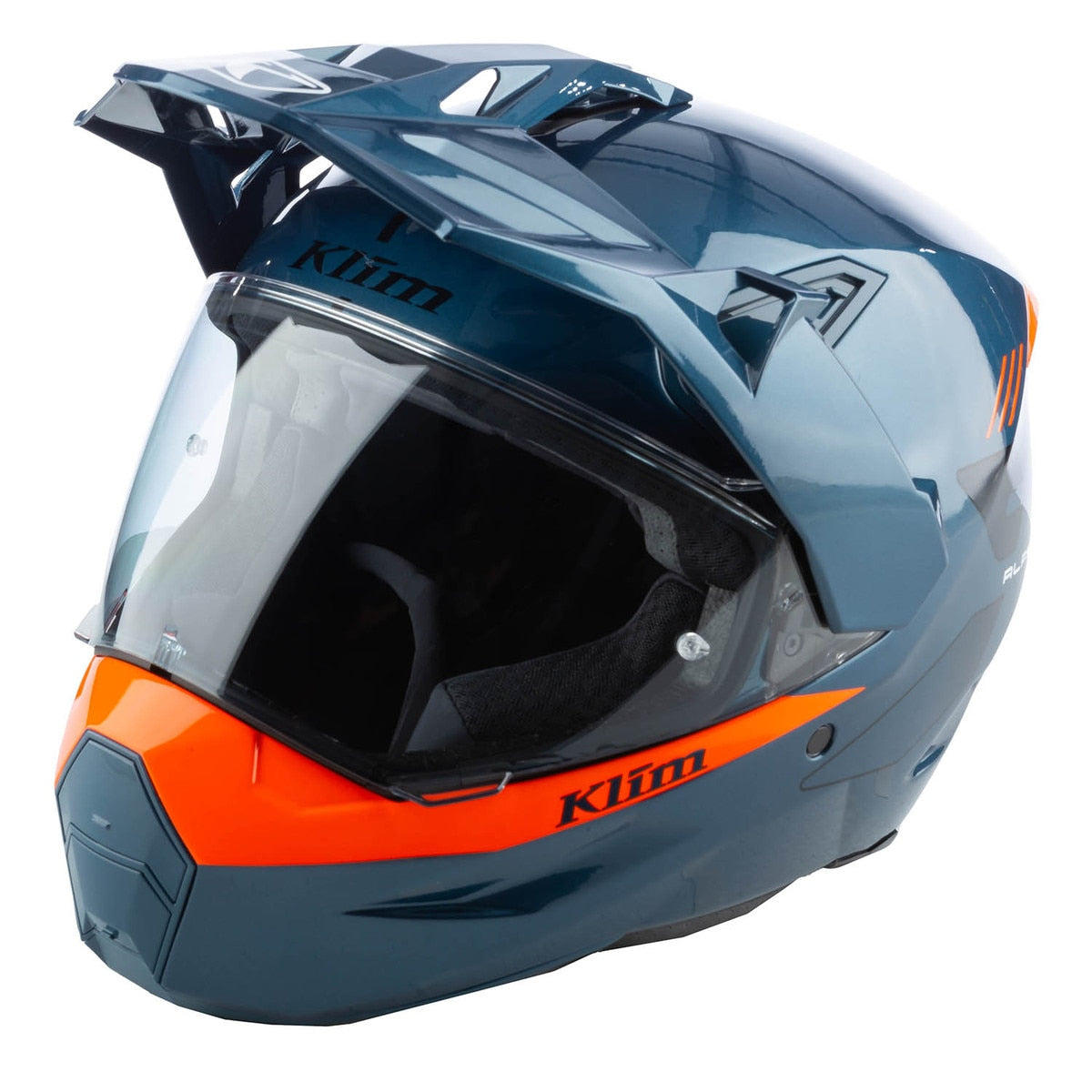 Klim X1 Alpha Helmet - Gloss Concept Petrol - Strike Orange