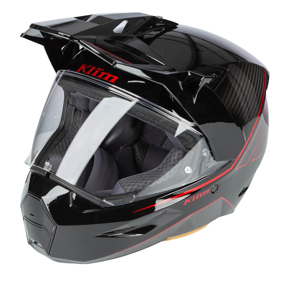 Klim X1 Alpha Helmet - Quanta Gloss Black - Fiery Red