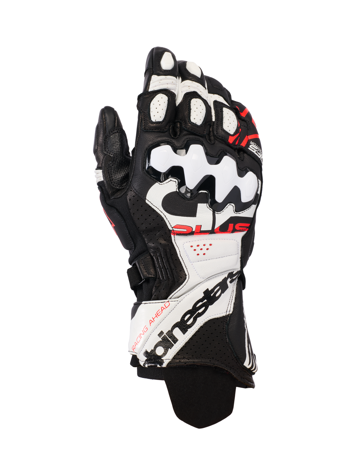 Alpinestars GP Plus R V3 Leather Gloves - Black/White/Red Fluo
