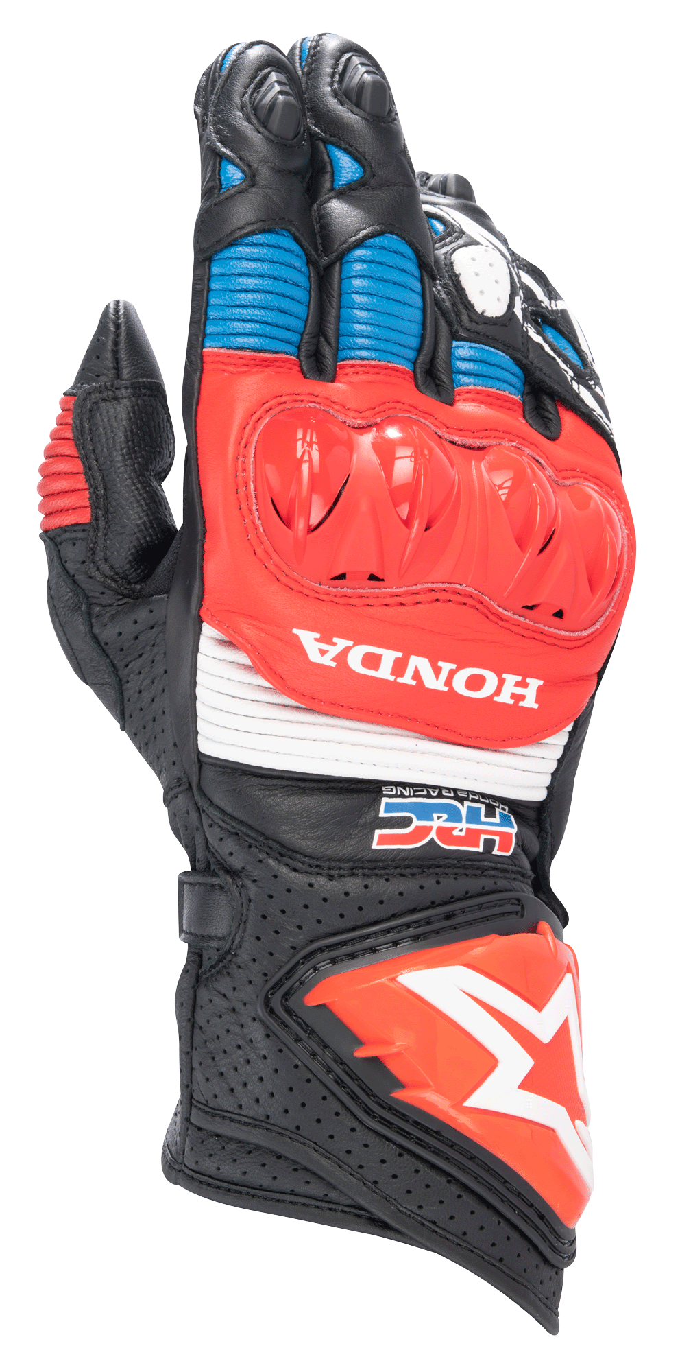 Alpinestars Honda GP Pro R3 Gloves - Black/Bright Red/Blue