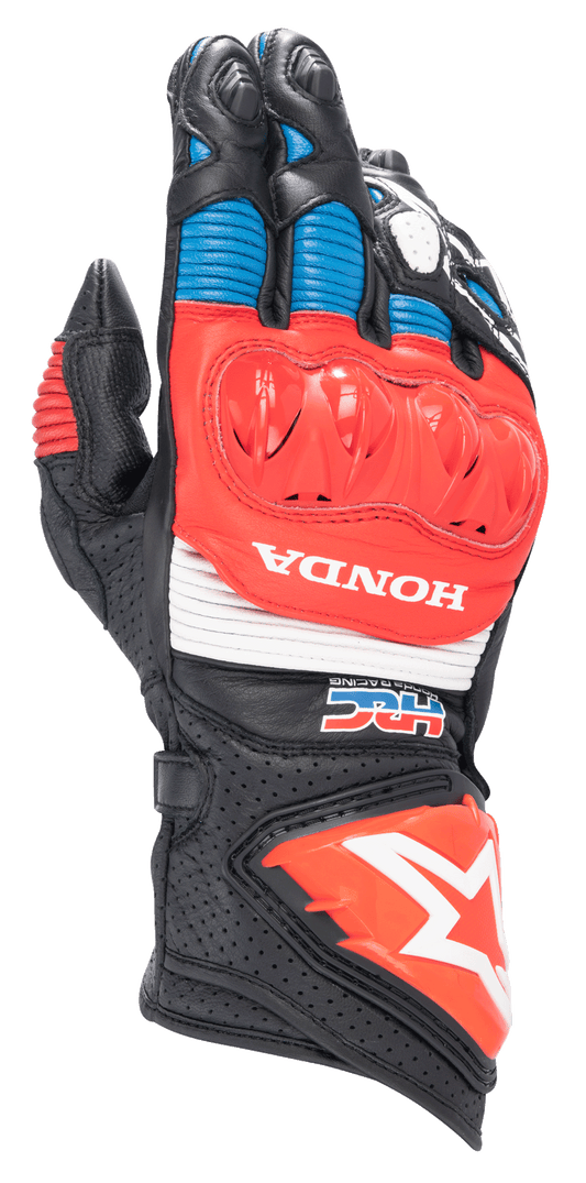 Alpinestars Honda GP Pro R3 Gloves - Black/Bright Red/Blue