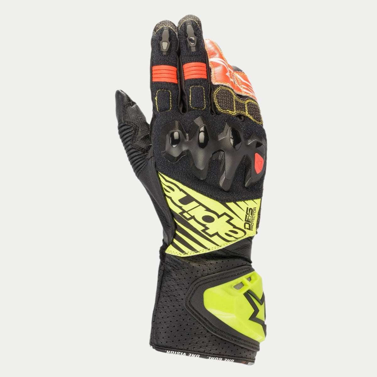 Alpinestars GP Tech V2 S Gloves - Black/Yellow Fluo/White/Red Fluo