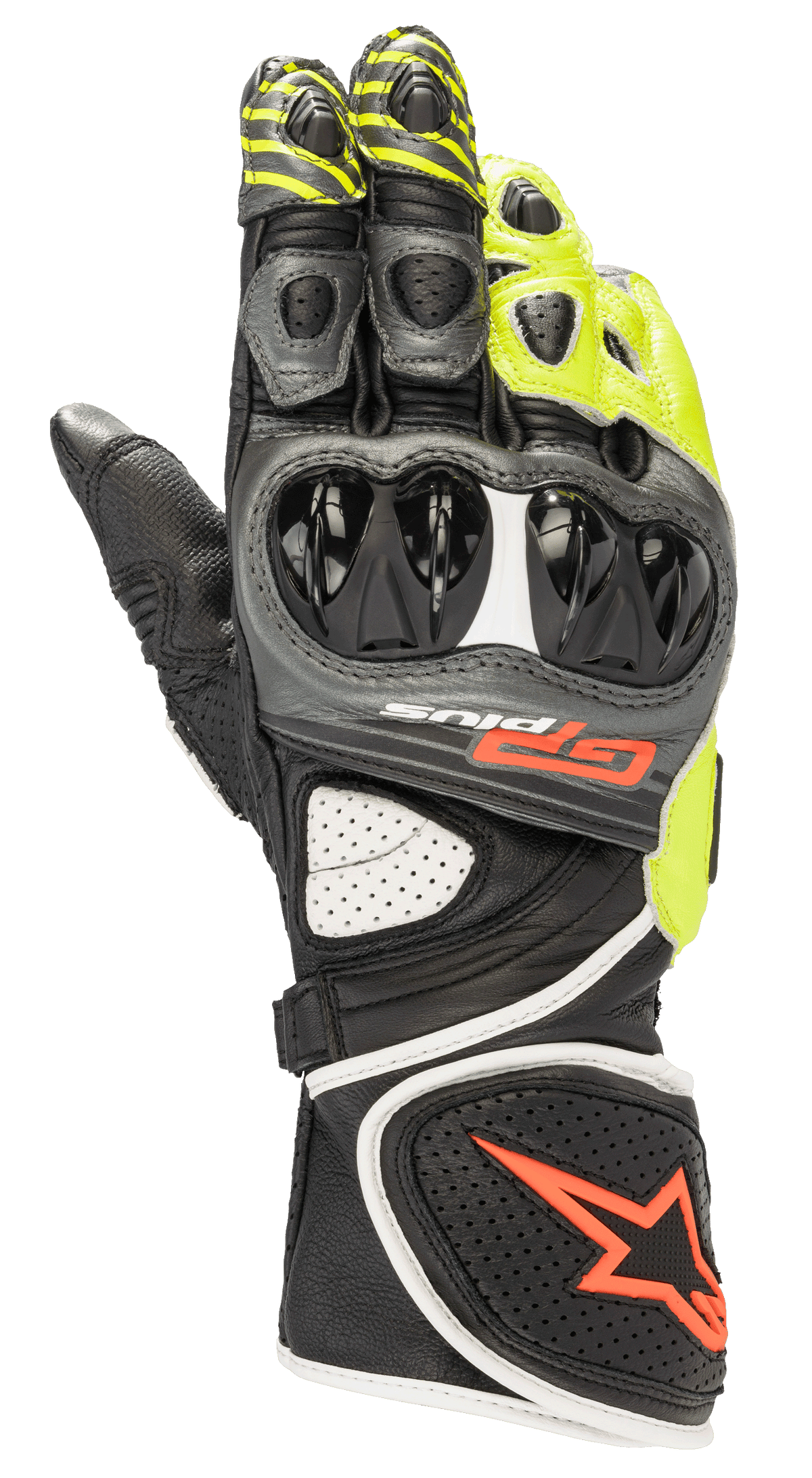 Alpinestars GP Plus R v2 Gloves - Metallic Gray/Black/Yellow/Red Fluo