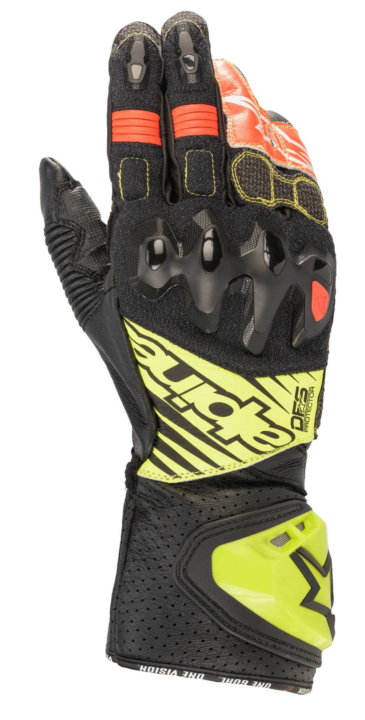 Alpinestars GP Tech V2 Gloves - Black/Yellow Fluo/White/Red Fluo