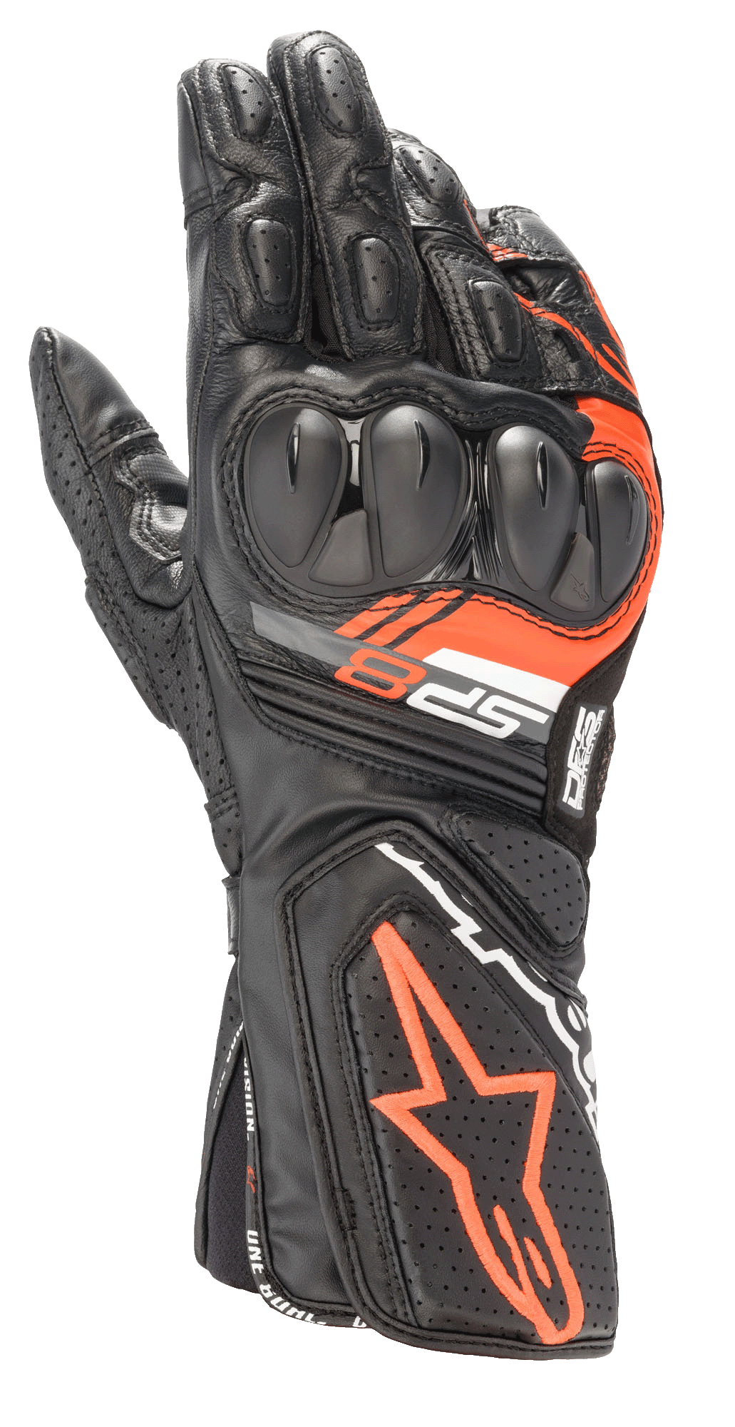 Alpinestars SP-8 V3 Gloves - Black/Red Fluo