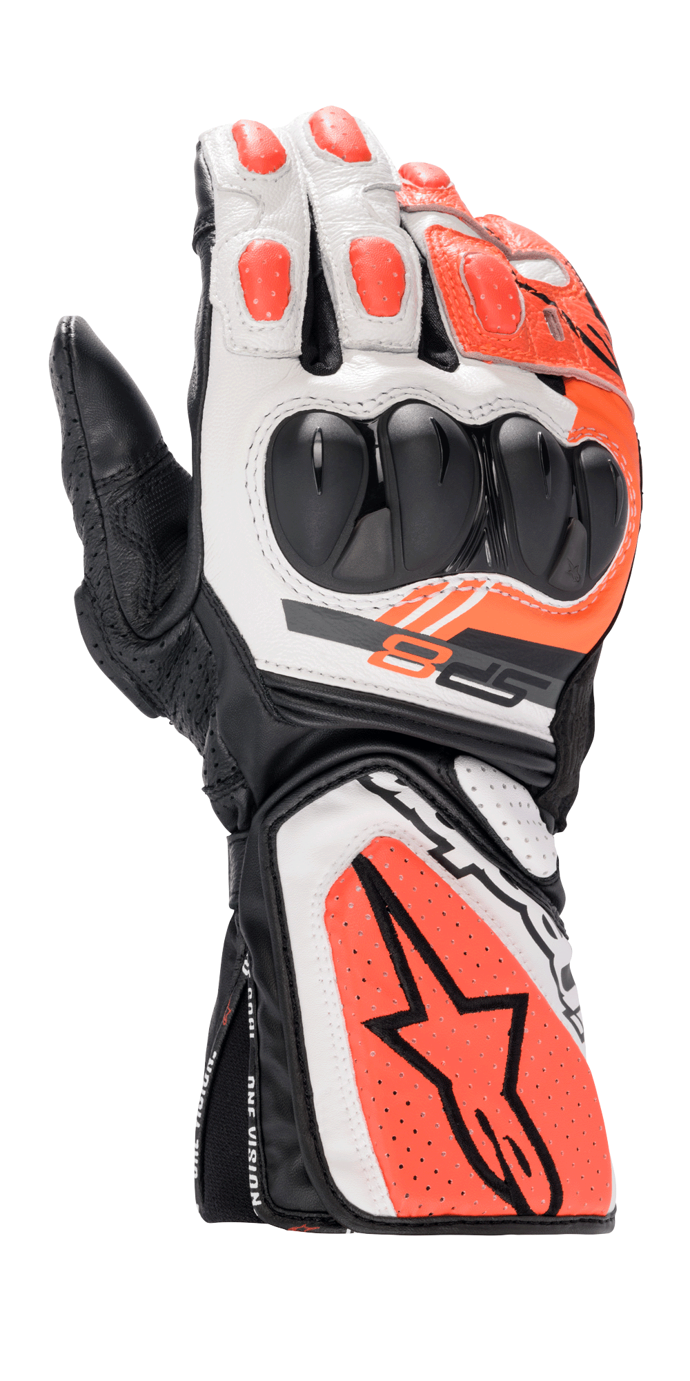 Alpinestars SP-8 V3 Gloves - Black/White/Red Fluo