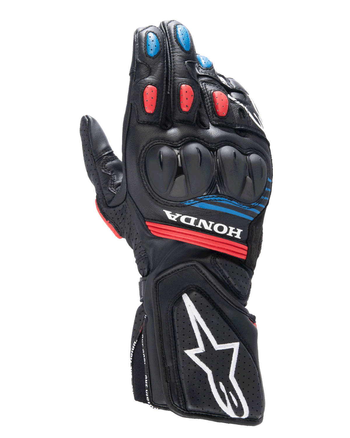Alpinestars Honda SP-8 V3 Gloves - Black/Bright Red/Blue