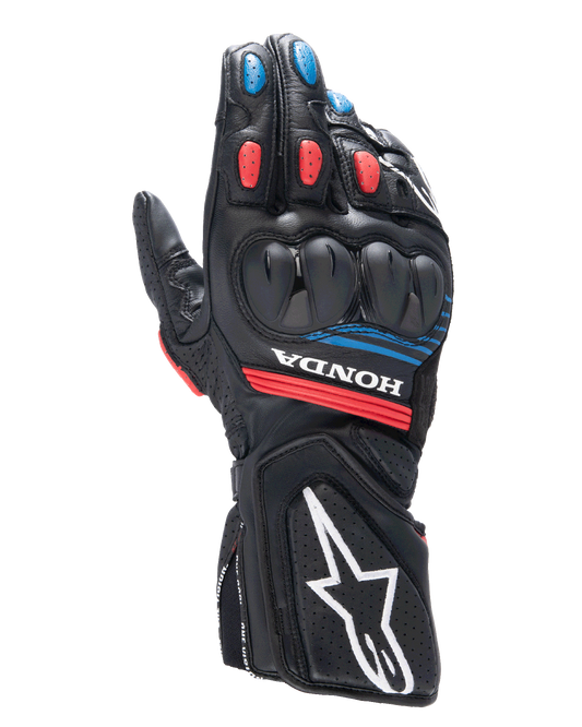 Alpinestars Honda SP-8 V3 Gloves - Black/Bright Red/Blue