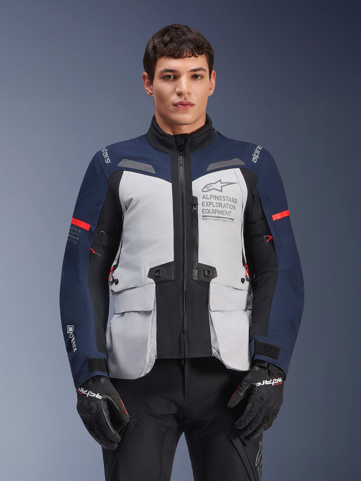 Alpinestars ST-7 2L Gore-Tex Jacket - Ice Gray/Dark Blue/Black