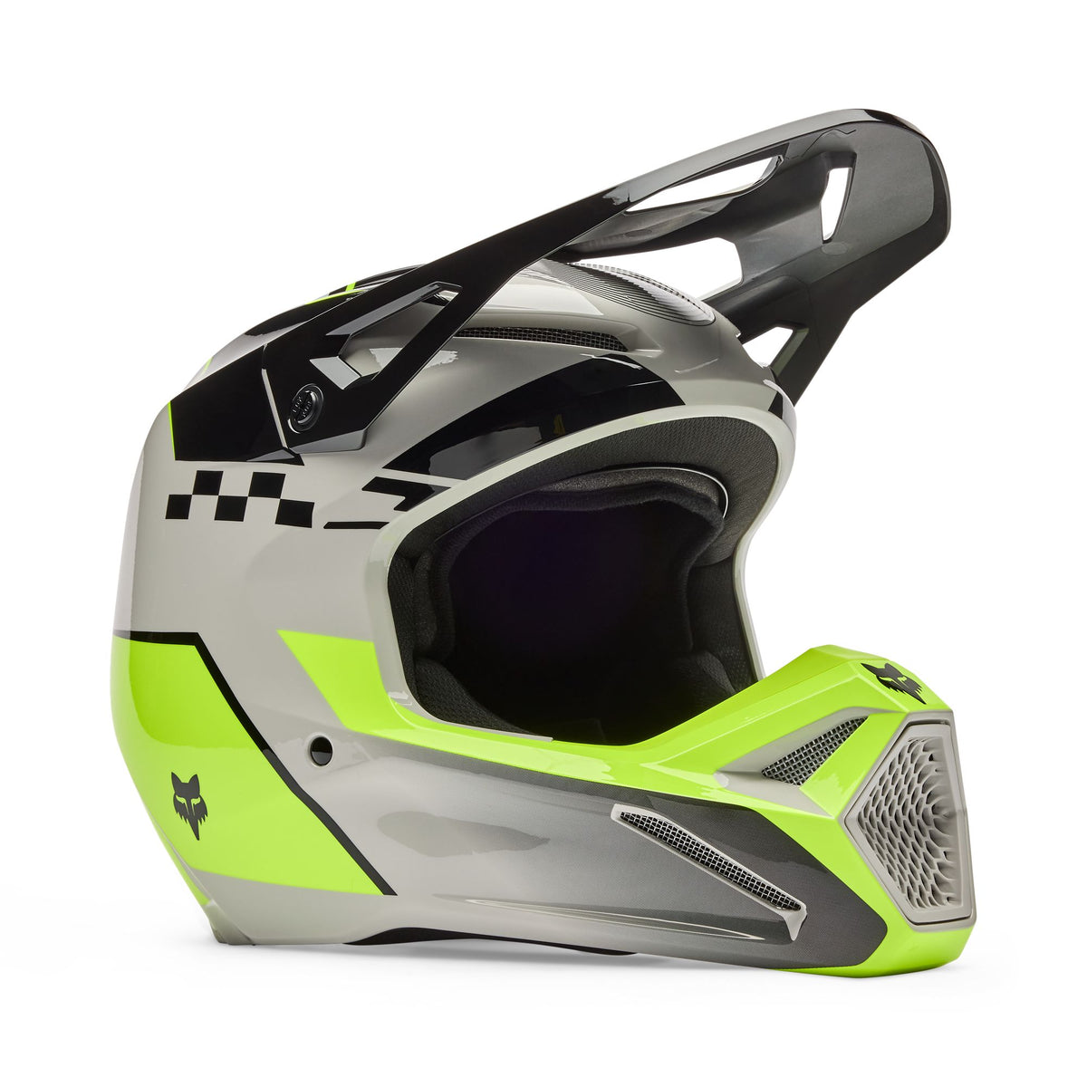 Fox Racing V1 Collect Helmet - Grey/Yellow